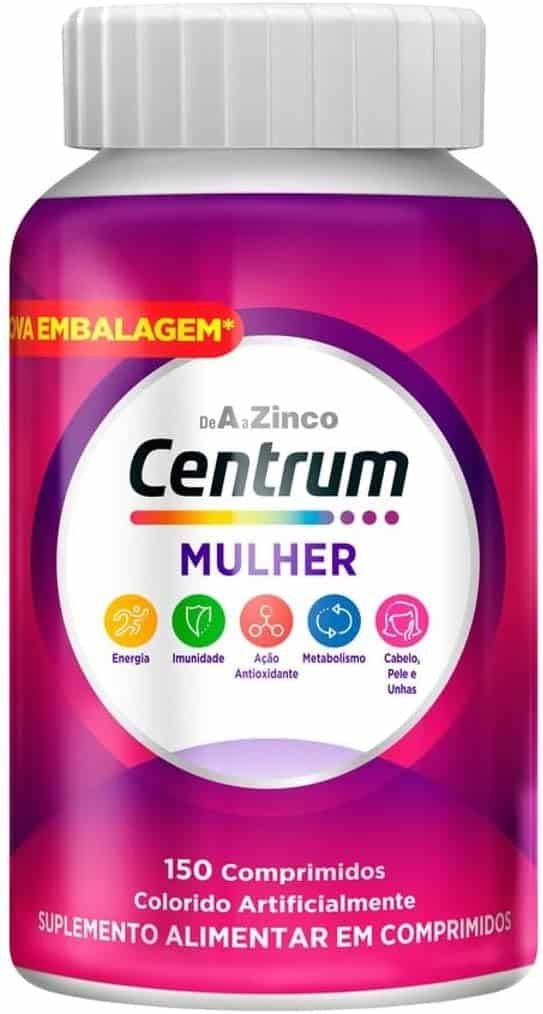 Centrum Mulher Multivitaminico Diário, com Magnésio, Vitamina D e Vitamina B12, 150 Comprimidos Centrum Mulher Multivitaminico Diário, com Magnésio, Vitamina D e Vitamina B12, 150 Comprimidos - Imagem 1