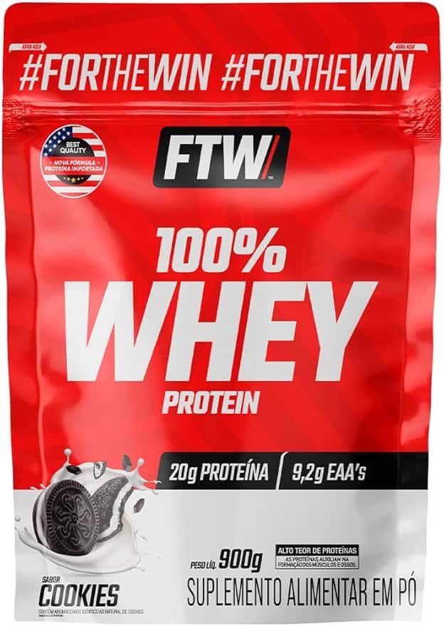FTW Whey Protein 100% Concentrado - Suplemento Proteico para Atletas - Auxilia na Formação de Músculos para seus Treinos - Fonte de Proteína de Alto Valor Biológico - Sabor Cookies - Refil 900g FTW Whey Protein 100% Concentrado - Suplemento Proteico para Atletas - Auxilia na Formação de Músculos para seus Treinos - Fonte de Proteína de Alto Valor Biológico - Sabor: Cookies - Refil 900g - Imagem 1
