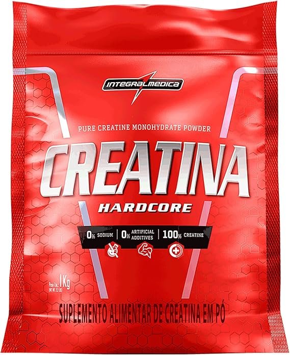 Integralmedica Creatina Hardcore - Pura Creatina Monohidratada em Pó - Suplemento para Ganho de Massa Muscular, Força e Resistência - Pouch 1kg Integralmedica Creatina Hardcore - Pura Creatina Monohidratada em Pó - Suplemento para Ganho de Massa Muscular, Força e Resistência - Pouch 1kg - Imagem 1