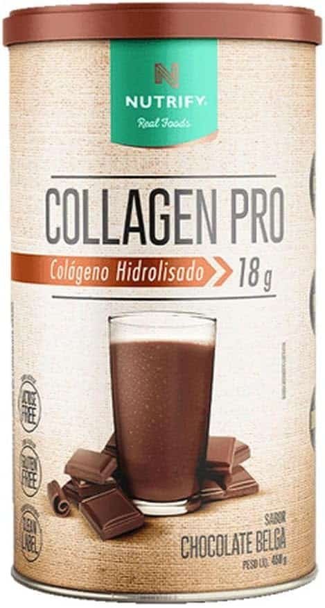 Nutrify Collagen Pro - Colágeno Hidrolisado com Proteína - Sem Glúten, Sem Açúcar e Sem Lactose - Sabor Chocolate Belga - 450g Nutrify Collagen Pro - Colágeno Hidrolisado com Proteína - Sem Glúten, Sem Açúcar e Sem Lactose - Sabor Chocolate Belga - 450g - Imagem 1