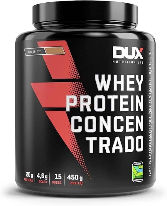 Whey Protein Concentrado Doce de Leite Pote 450g – Contribui para o Ganho Muscular Hipertrofia – Dux Human Health Whey Protein Concentrado Doce de Leite Pote 450g – Contribui para o Ganho Muscular Hipertrofia – Dux Human Health - Imagem 1